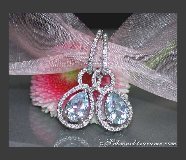 Convertible Aquamarine Earrings with Diamonds Convertible Aquamarine Earrings with Diamonds