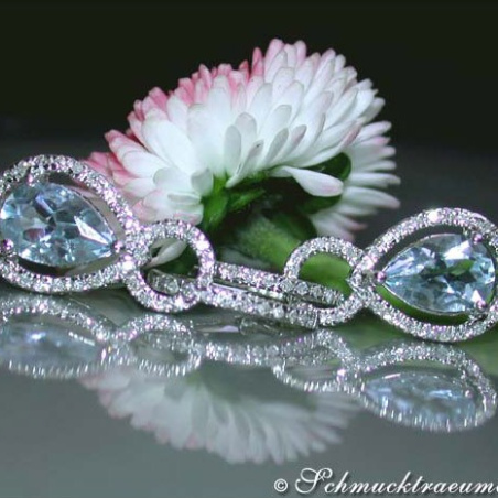 Aquamarin Ohrringe mit Diamanten