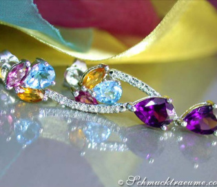Pretty Multicolor Gemstone Earrings