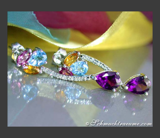 Pretty Multicolor Gemstone Earrings Pretty Multicolor Gemstone Earrings