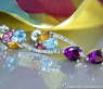 Edelstein Ohrstecker Citrin Blautopas Saphir Amethyst