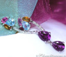 Edelstein Ohrstecker Citrin Blautopas Saphir Amethyst