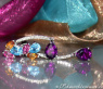 Edelstein Ohrstecker Citrin Blautopas Saphir Amethyst