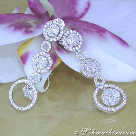 Magnificent Illusion Style Diamond Earrings