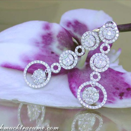 Magnificent Illusion Style Diamond Earrings