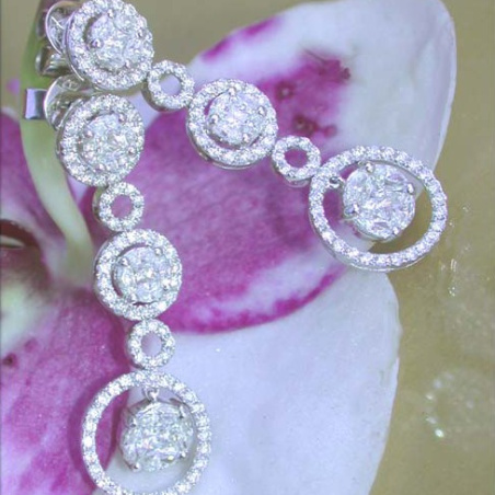 Magnificent Illusion Style Diamond Earrings