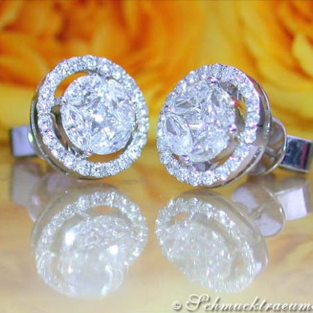 Exclusive Diamond Stud Earrings (Marquise & Princess Cut)