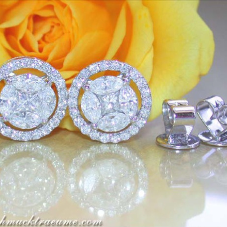 Exclusive Diamond Stud Earrings (Marquise & Princess Cut)