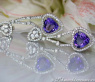 Excellent Tanzanite Heart Earrings with Diamonds