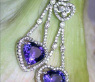 Excellent Tanzanite Heart Earrings with Diamonds