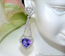 Excellent Tanzanite Heart Earrings with Diamonds