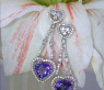 Excellent Tanzanite Heart Earrings with Diamonds