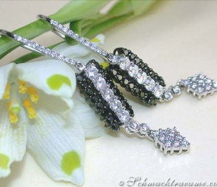 Beautiful Earrings with Black & White Diamonds