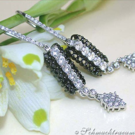 Ohrhänger mit schwarzen Diamanten