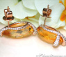 Stately Citrine Pear Earrings with Diamonds