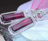 Tremendous Pink Tourmaline Earrings with Diamonds