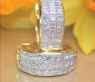 Exclusive Princess Diamond Hoop Earrings in Yellow gold 18k