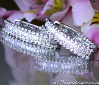 Exclusive Baguette Diamond Hoop Earrings