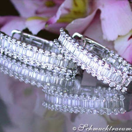 Exclusive Baguette Diamond Hoop Earrings