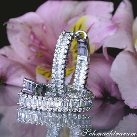 Exclusive Baguette Diamond Hoop Earrings