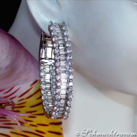 Exclusive Baguette Diamond Hoop Earrings