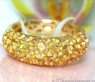 Elegant Yellow Sapphire Pavéring