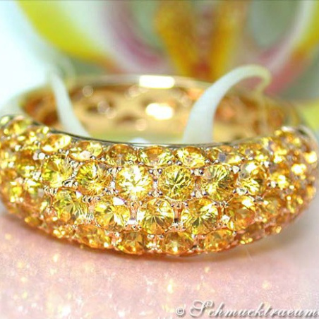 Gelber Saphir Pavéring in Gelbgold 585