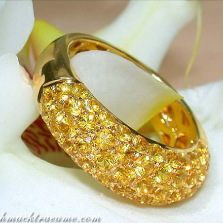 Gelber Saphir Pavéring in Gelbgold 585