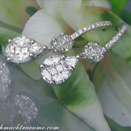 Magnificent "Illusion Style" Diamond Earrings