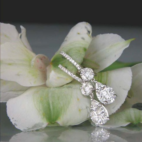 Magnificent "Illusion Style" Diamond Earrings
