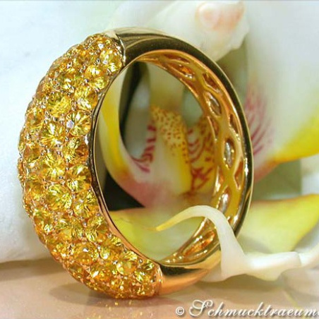 Gelber Saphir Pavéring in Gelbgold 585
