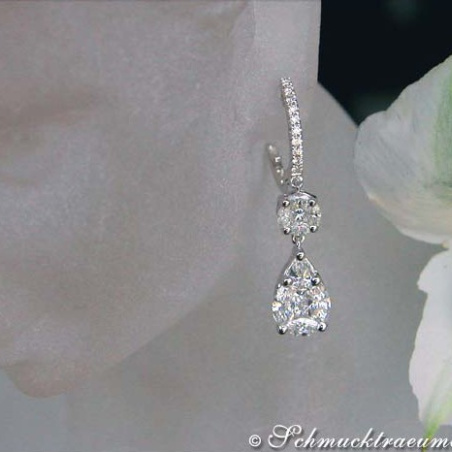 Magnificent "Illusion Style" Diamond Earrings