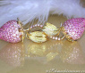 Strawberry Style Dangling Earrings with Pink & Yellow Sapphires