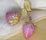 Strawberry Style Dangling Earrings with Pink & Yellow Sapphires