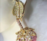 Strawberry Style Dangling Earrings with Pink & Yellow Sapphires