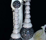 Unusual Dangling Earrings with Black & White Diamonds
