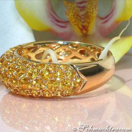 Gelber Saphir Pavéring in Gelbgold 585