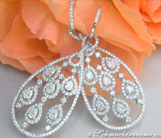 Noble Diamond Dangle Earrings with Pear Shaped Diamonds