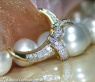 Südseeperle Brillanten Ring im Kragen Design