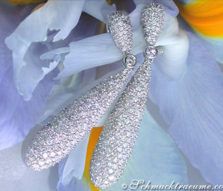 Cone-shaped Diamond Dangle Earrings
