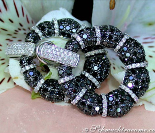 Opulent Black & White Diamond Earrings