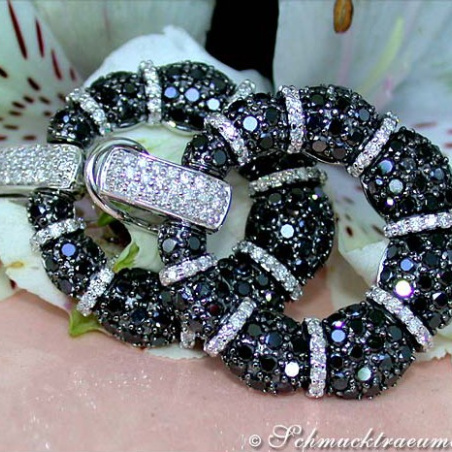 Opulent Black & White Diamond Earrings