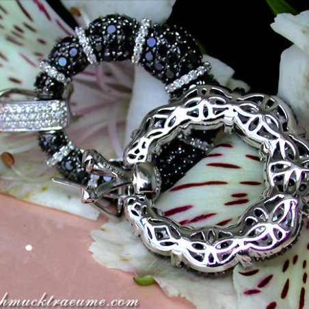 Opulent Black & White Diamond Earrings