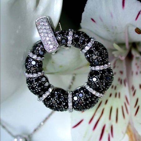 Opulent Black & White Diamond Earrings
