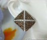 Extraordinary Brown & White Diamond Stud Earrings