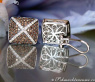 Extraordinary Brown & White Diamond Stud Earrings