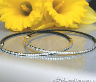 Creolen mit schwarzen Diamanten