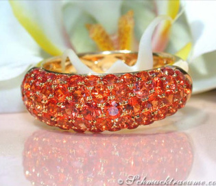 Noble Orange Sapphire Pavéring