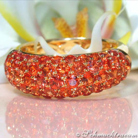Noble Orange Sapphire Pavéring