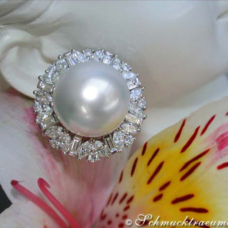 Sensational South Sea Pearl Earrings with Diamonds